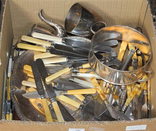 Quantity of plated items incl. rowing trophy and flatware